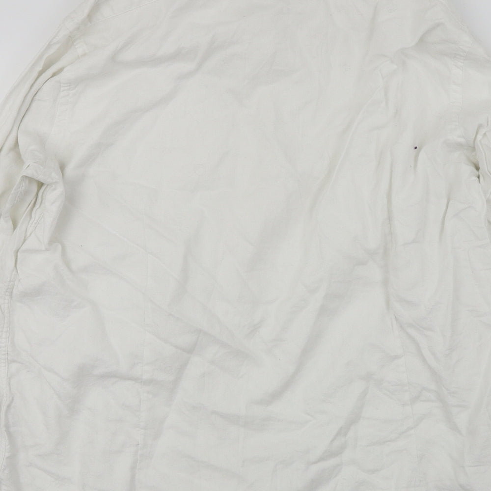 stovel & mason Mens White Button-Up Size 18