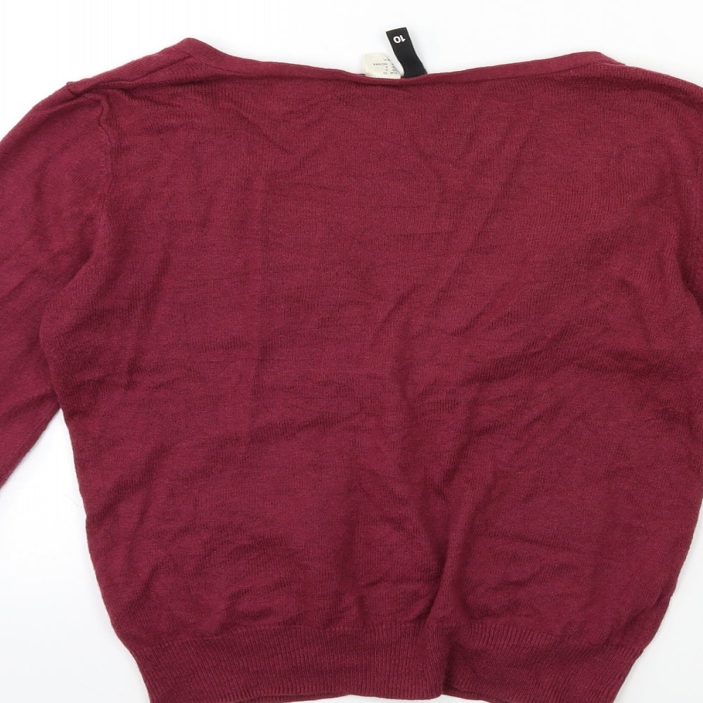H&M Womens Pink Knit Cardigan Jumper Size 10