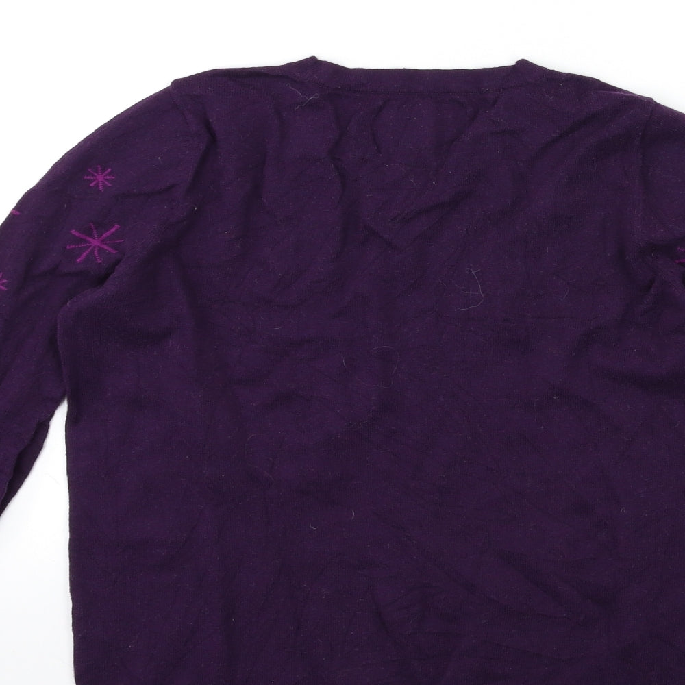 Maine Womens Purple Knit Pullover Jumper Size 10