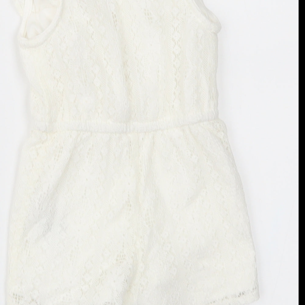 Primark Girls White Lace Shorts One-Piece Size 3-6 Months