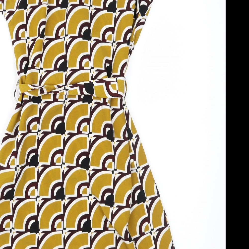 Principles Womens Green Geometric Shift Size 10