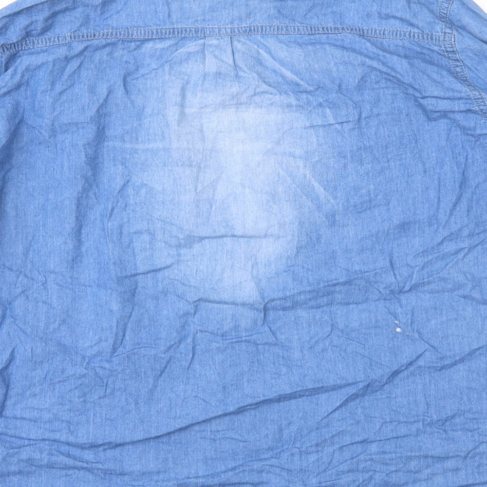 G CAUSE JEANS Womens Blue Basic Button-Up Size 4XL