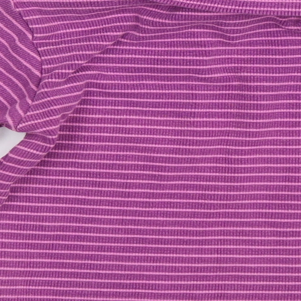 JoJo Maman Bébé Girls Purple Striped Pullover Jumper Size 18-24 Months