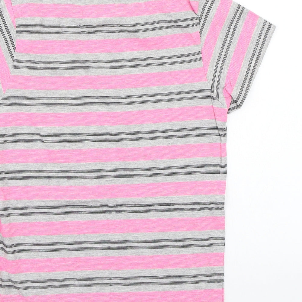 Urban Debt Boys Grey Striped Basic T-Shirt Size 9 Years