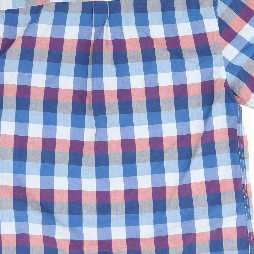 Howick Tailored Womens Blue Check Basic Button-Up Size L
