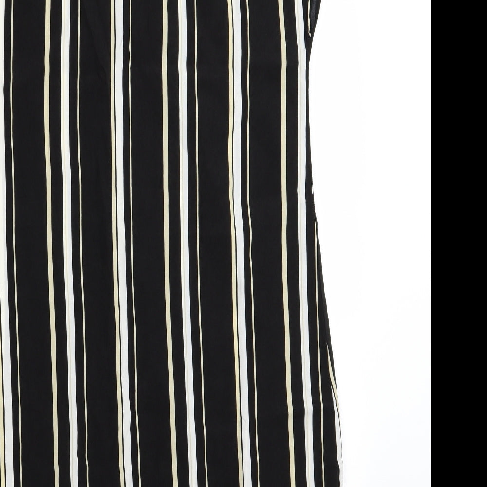 SheIn Womens Black Striped A-Line Size 12