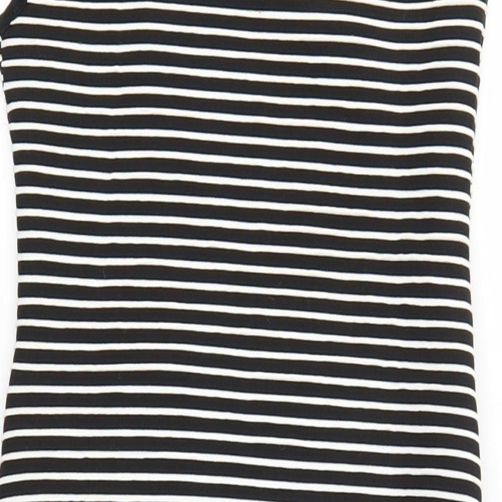 Primark Womens Black Striped A-Line Size 10