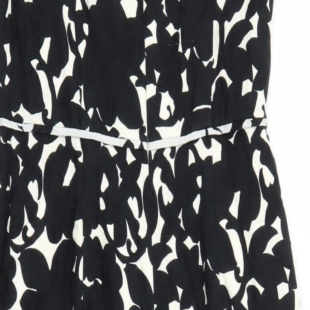 Betty Jackson Black Womens Black Floral A-Line Size 8