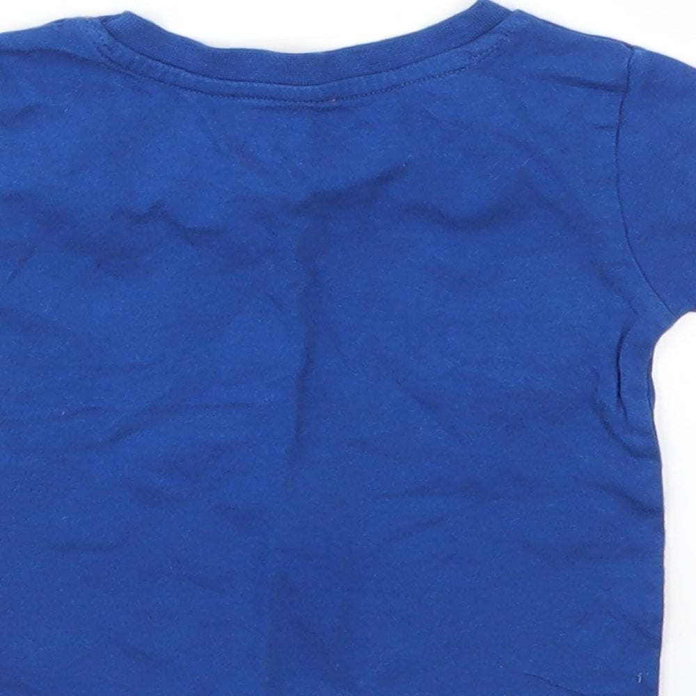 Primark Boys Blue Animal Print Basic T-Shirt Size 9-12 Months