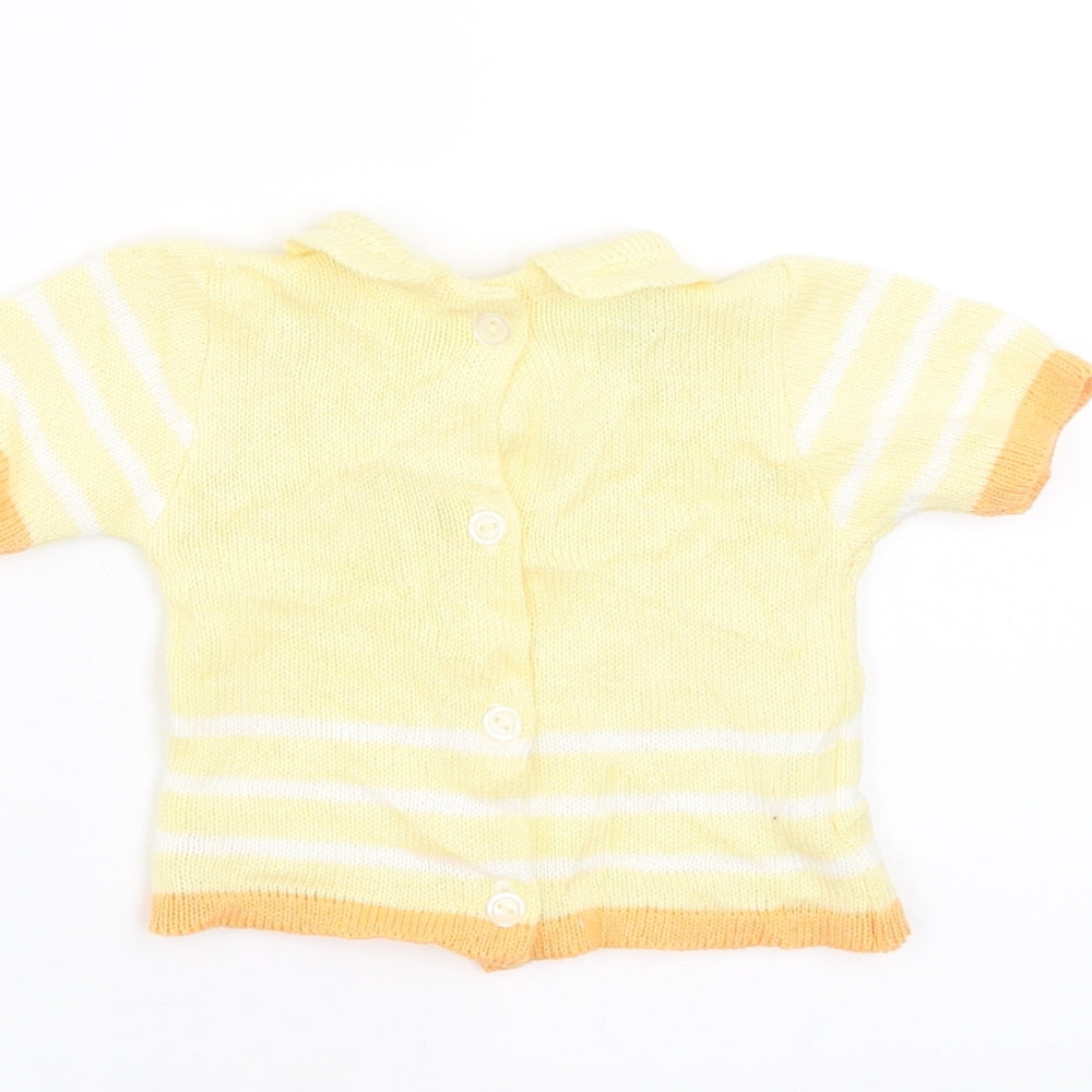 dombi Girls Yellow Pullover Jumper Size 6-9 Months