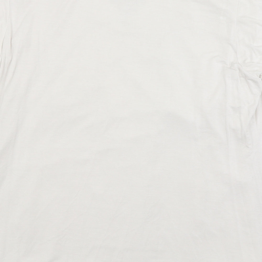 MiracleBody Womens White Basic T-Shirt Size XL