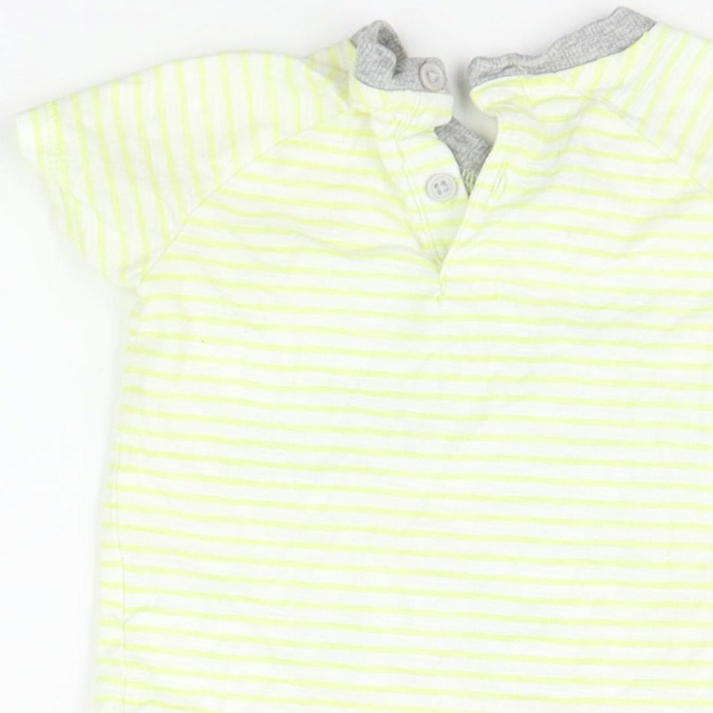 Matalan Girls Yellow Striped Basic T-Shirt Size 3-6 Months