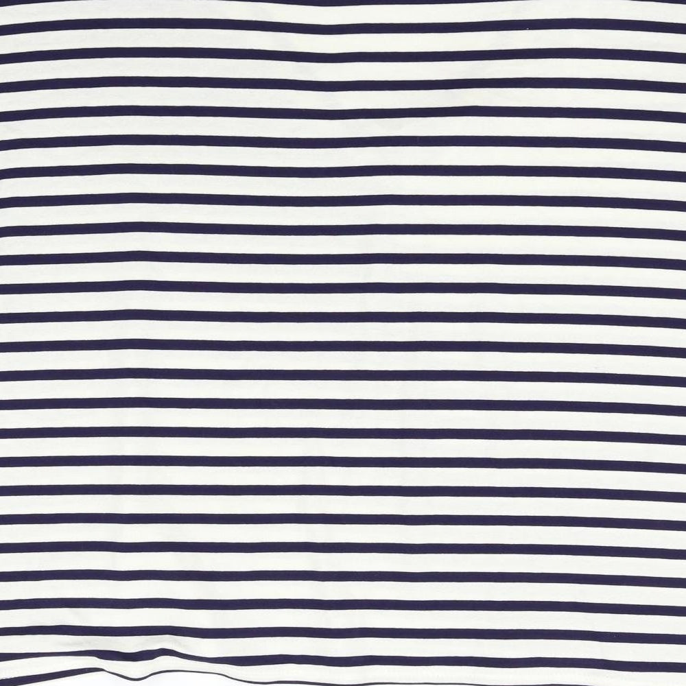 New Look Womens White Striped Basic Blouse Size 16