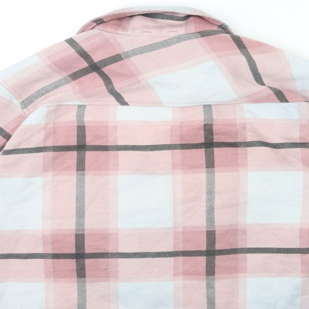 Boohoo Womens Pink Check Jacket Size S