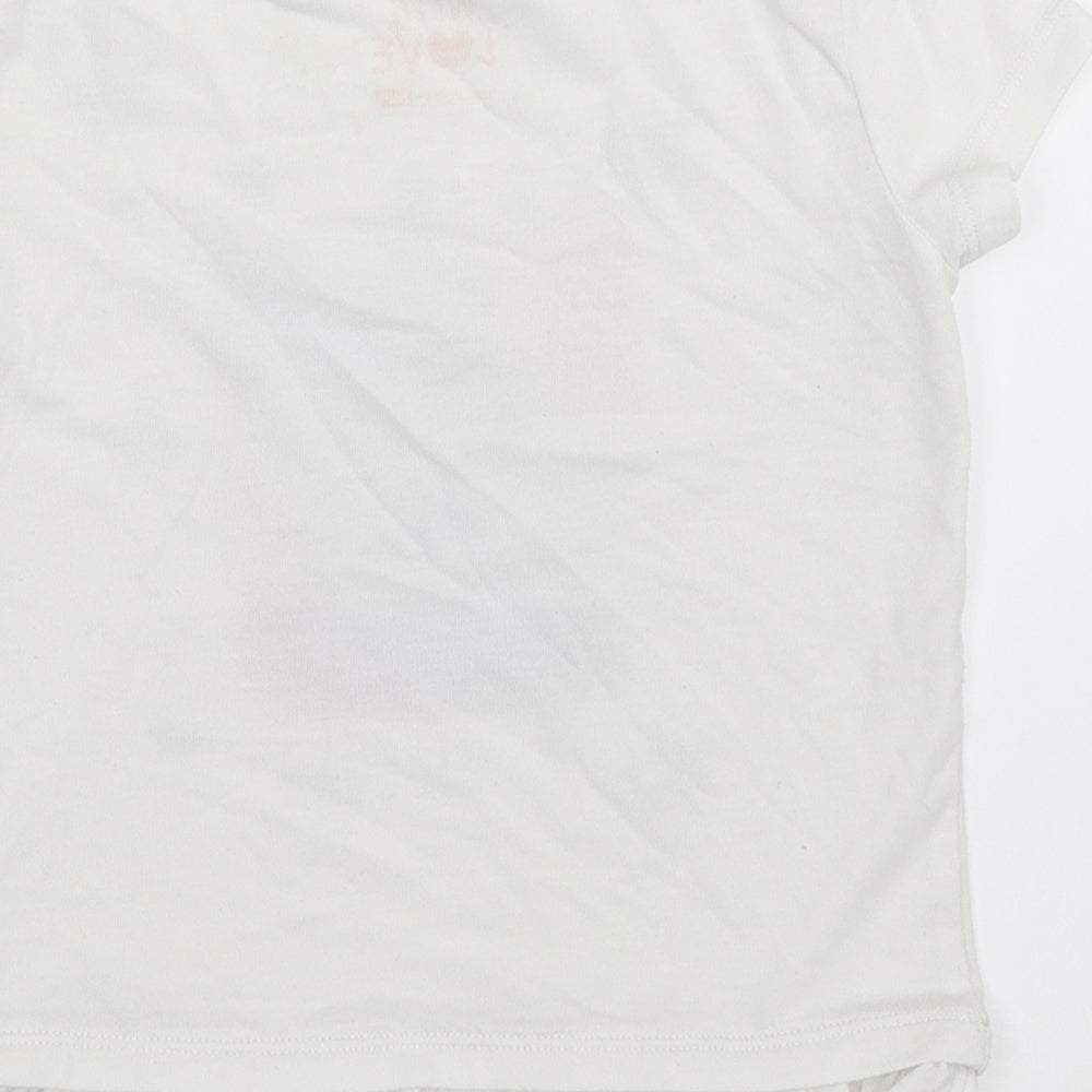 F&F Girls White Basic T-Shirt Size 3-4 Years