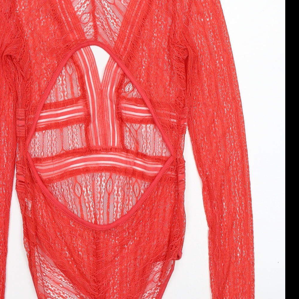 Preworn Womens Orange Bodysuit One-Piece Size L