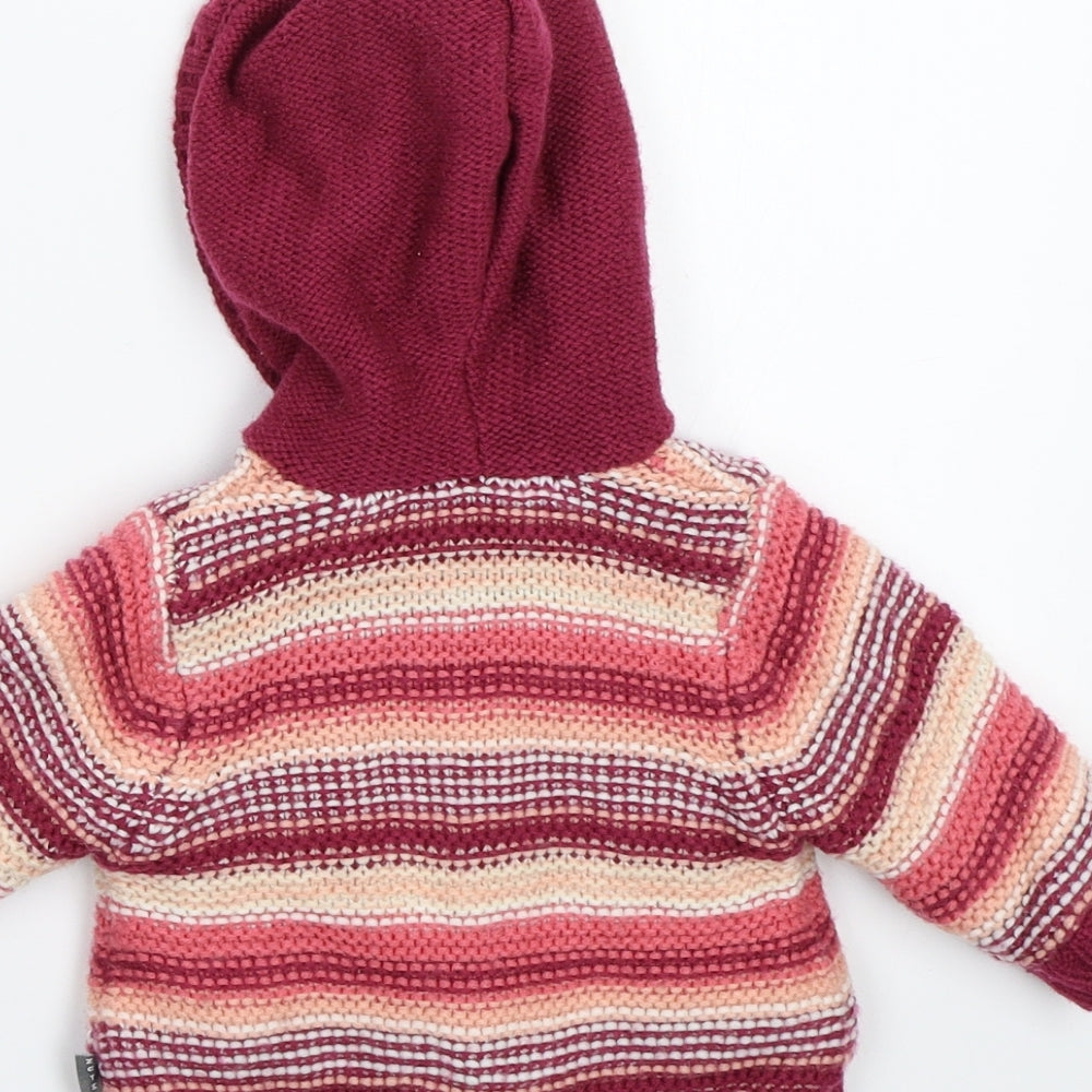 Nutmeg Girls Pink Striped Jacket Coatigan Size 0-3 Months