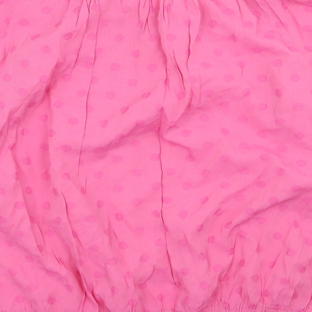 FF Womens Pink Polka Dot Basic Blouse Size 14