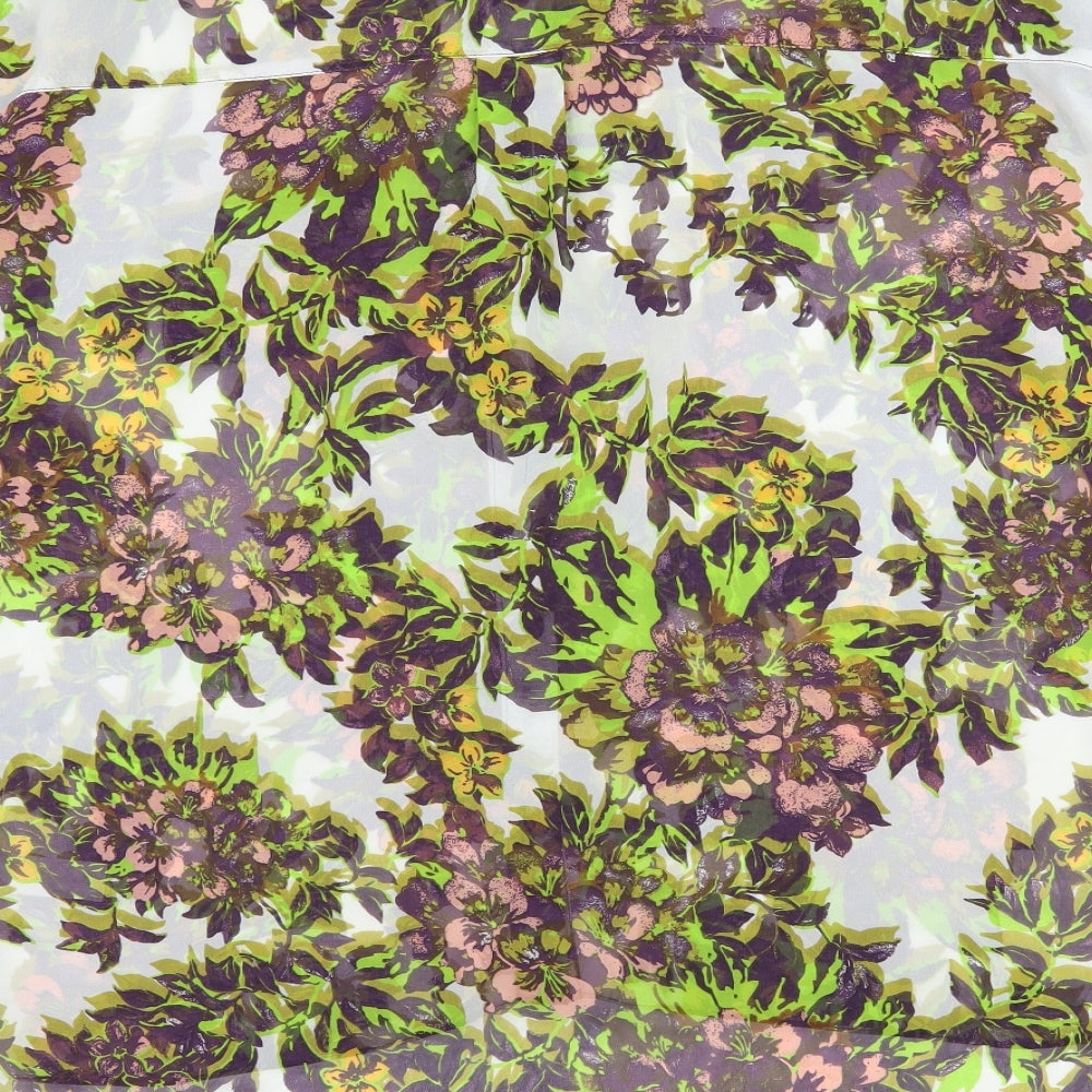 Topshop Womens White Floral Basic Blouse Size 6