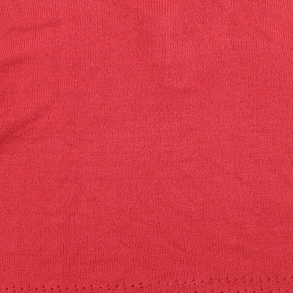 Classic Womens Red Knit Basic T-Shirt Size 20