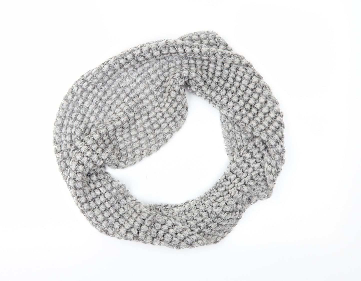 Preworn Womens Grey Geometric Scarf