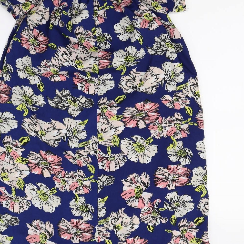 Primark Womens Blue Floral A-Line Size 6