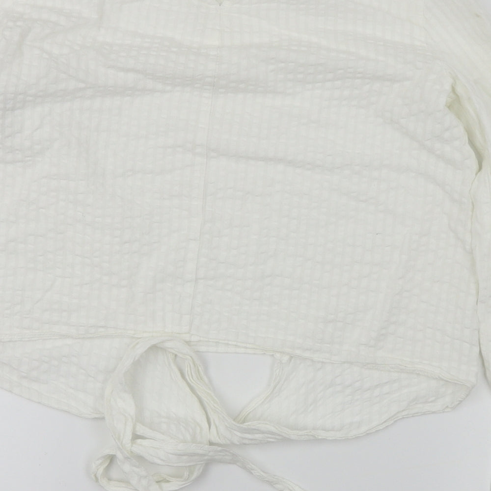 H&M Womens White Basic Blouse Size 6