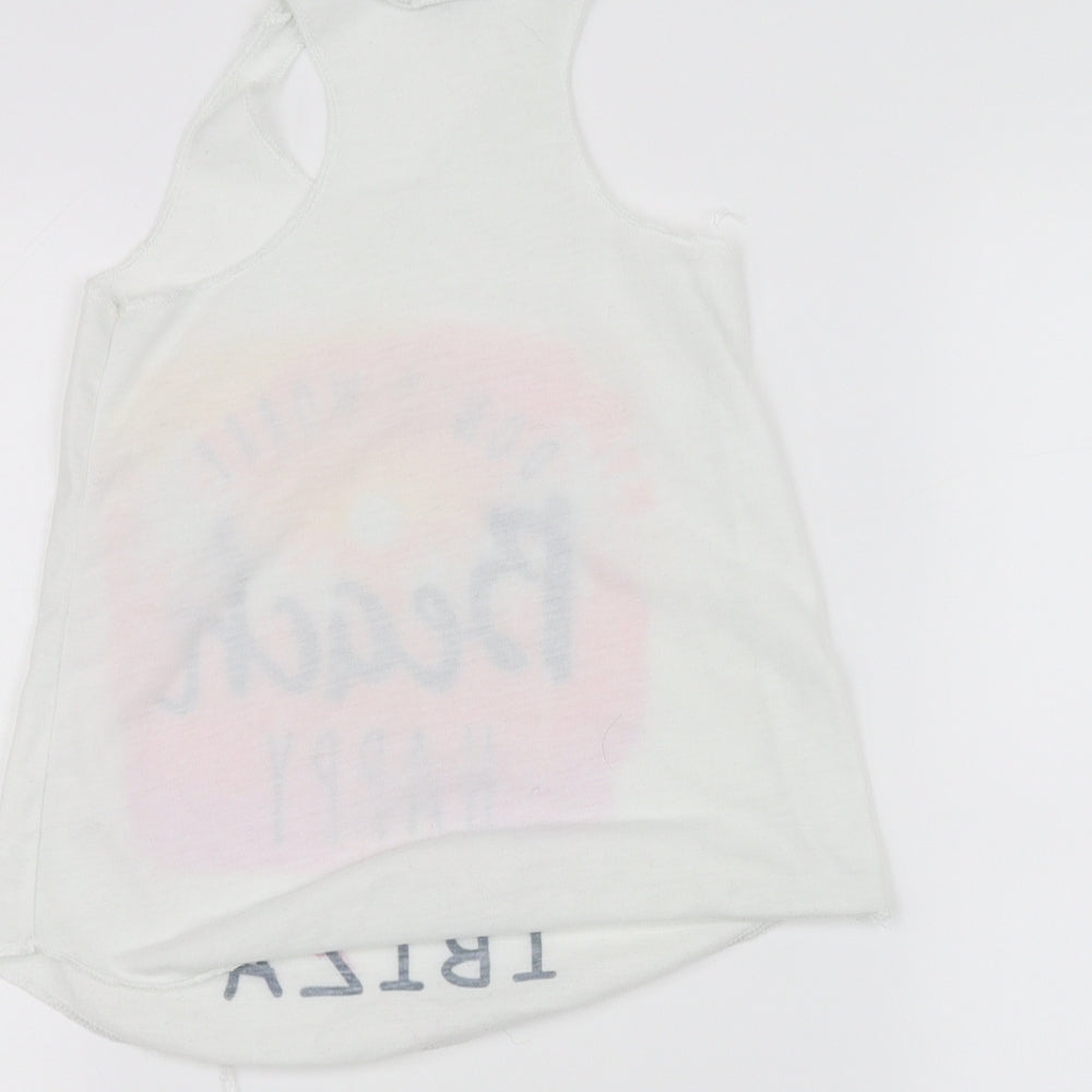 planet zoo Girls White Basic Tank Size 4 Years