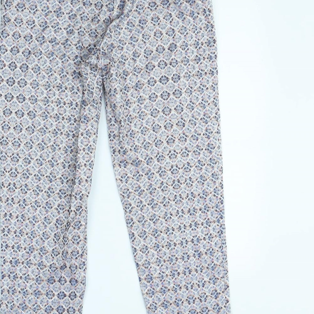 Topshop Womens Multicoloured Geometric Trousers Size 10 L30 in