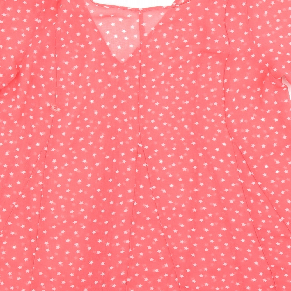NEXT Womens Pink Polka Dot Basic Blouse Size 10