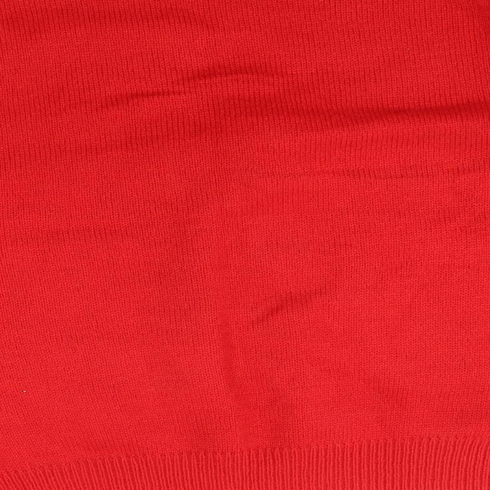 Disney Womens Red Fair Isle Knit Pullover Jumper Size XS - Christmas Minnie Mouse