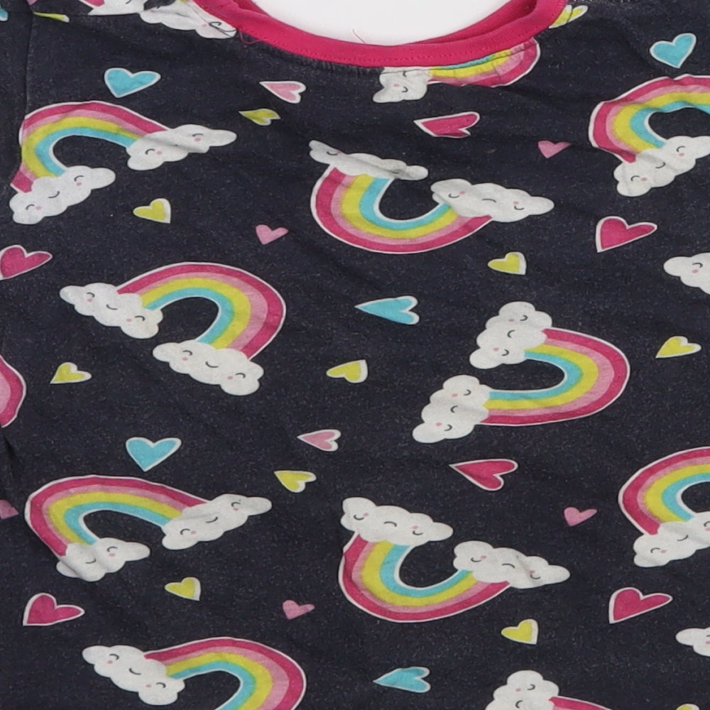 Kids Girls Black Basic T-Shirt Size 5-6 Years