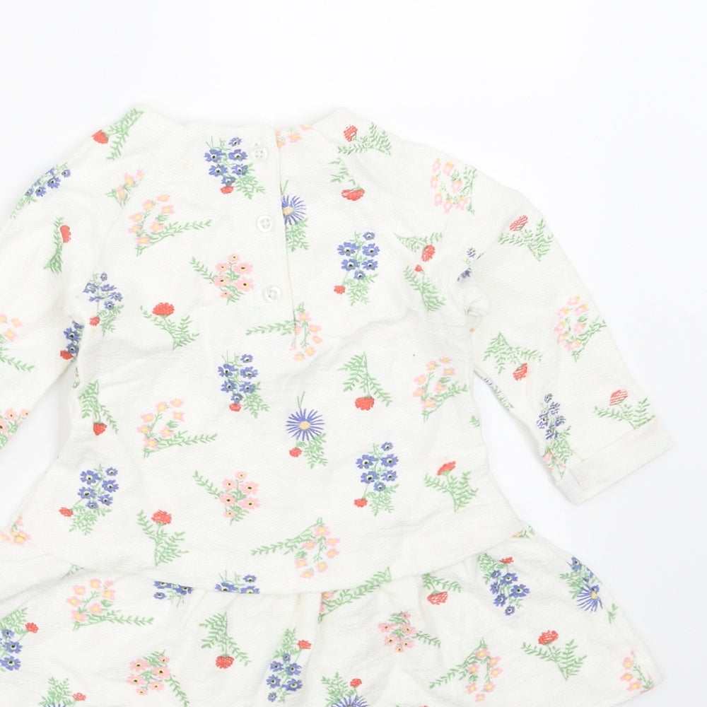 Dunnes Stores Girls White Floral Fit & Flare Size 6-9 Months