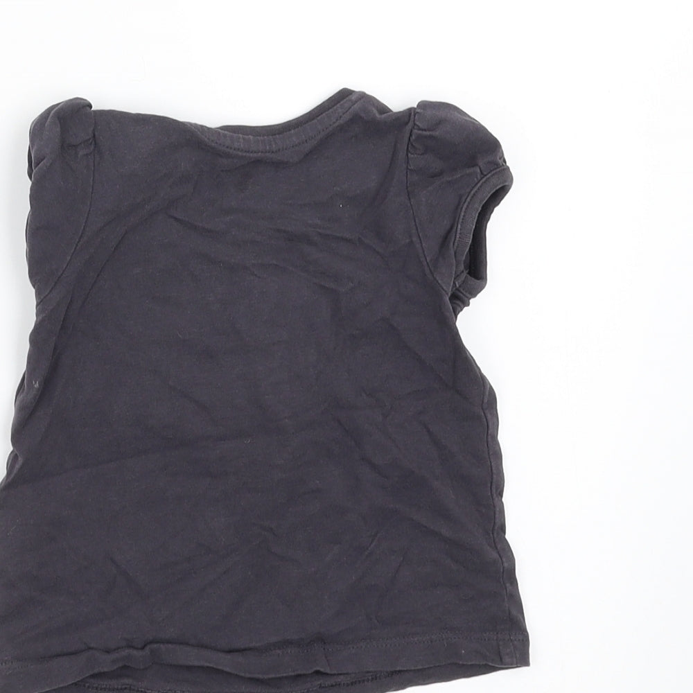 Nutmeg Girls Grey Basic T-Shirt Size 6-9 Months - crochet detail