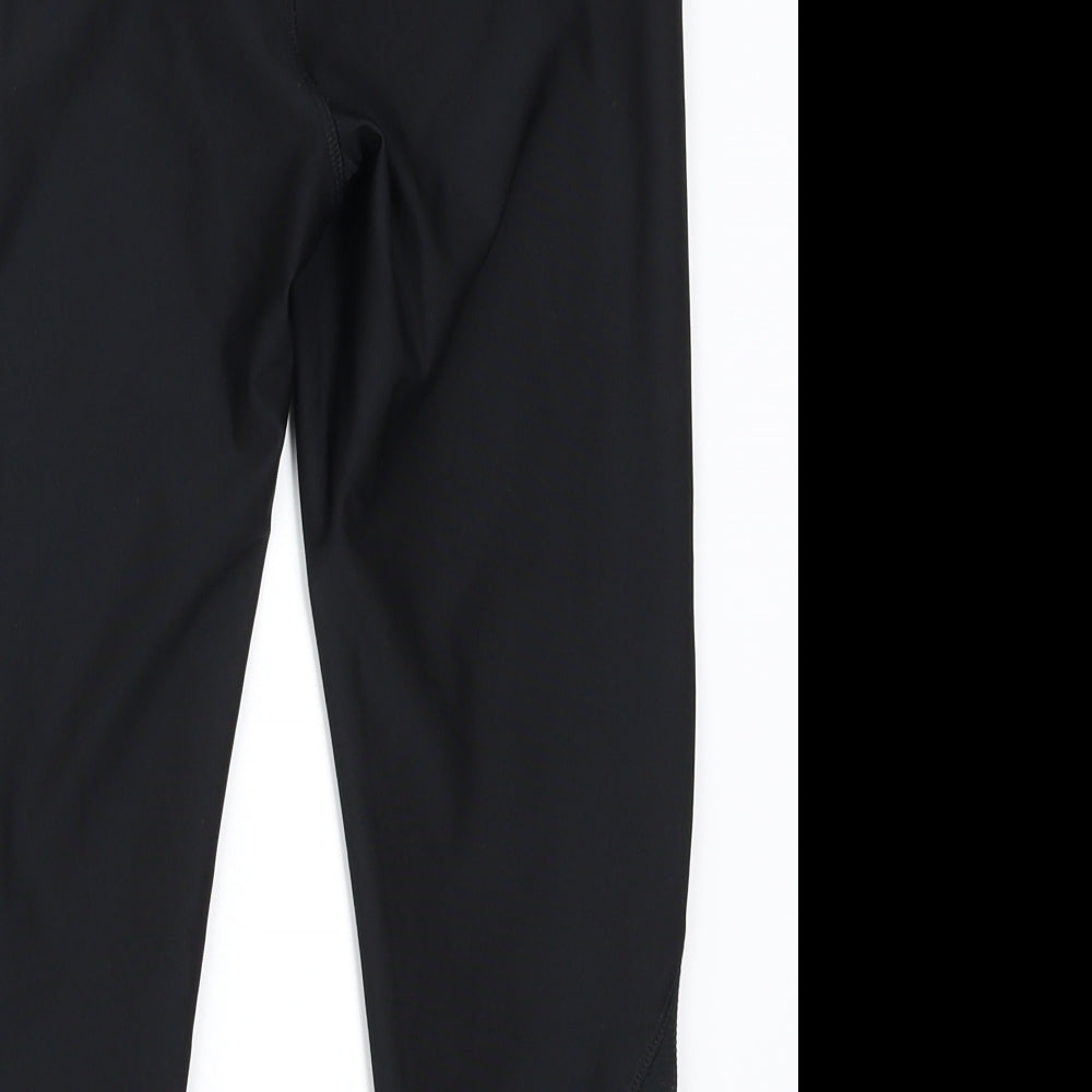 Preworn Womens Black Cropped Leggings Size 10 L18 in