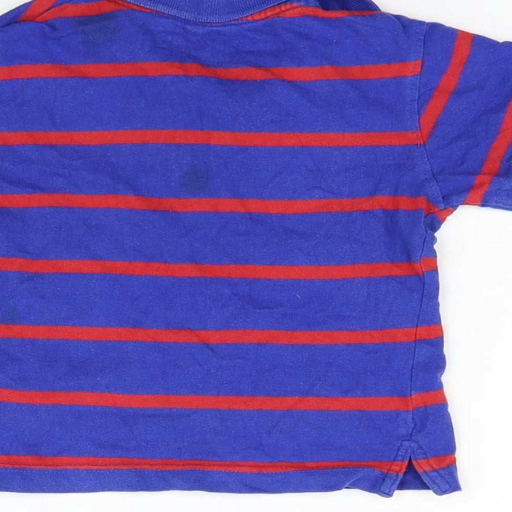 Rebel Boys Blue Striped Basic Polo Size 2-3 Years