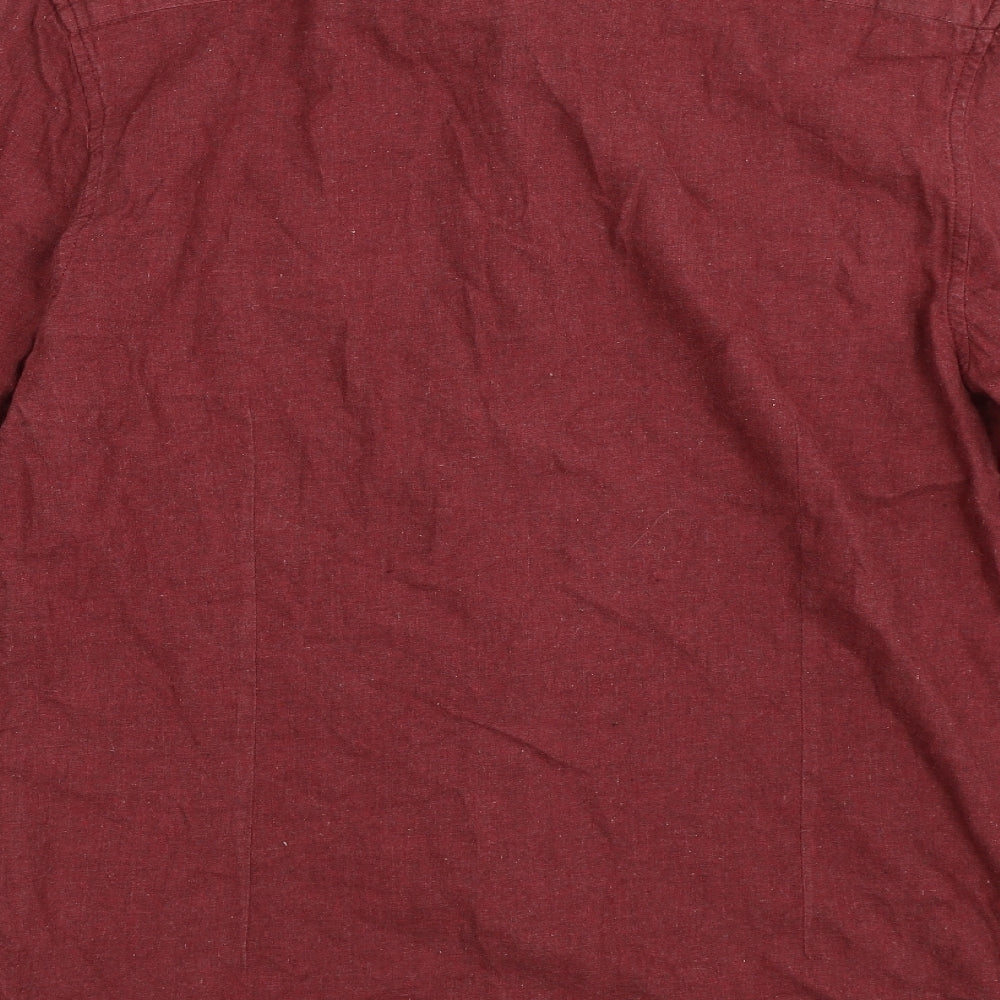 Burton Mens Red Button-Up Size M