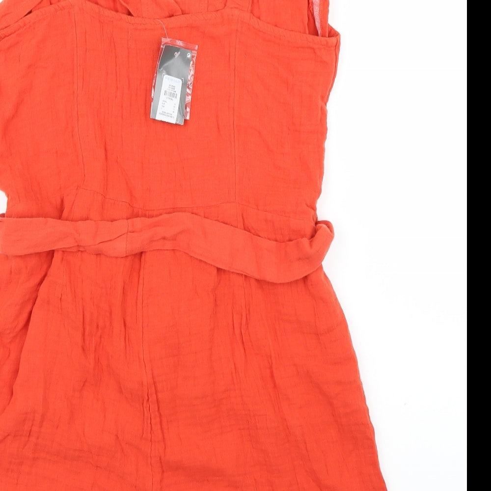 Primark Womens Orange Playsuit One-Piece Size 16