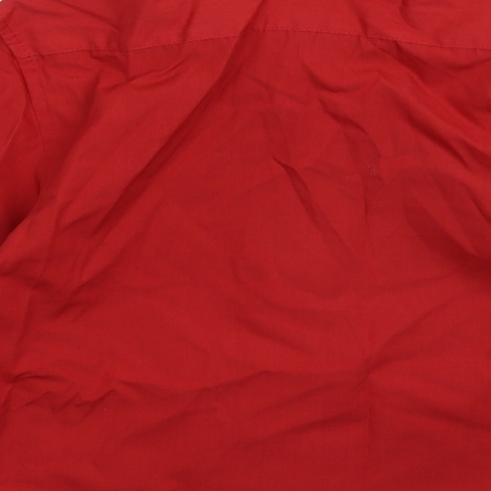 Banner Girls Red Basic Button-Up Size S