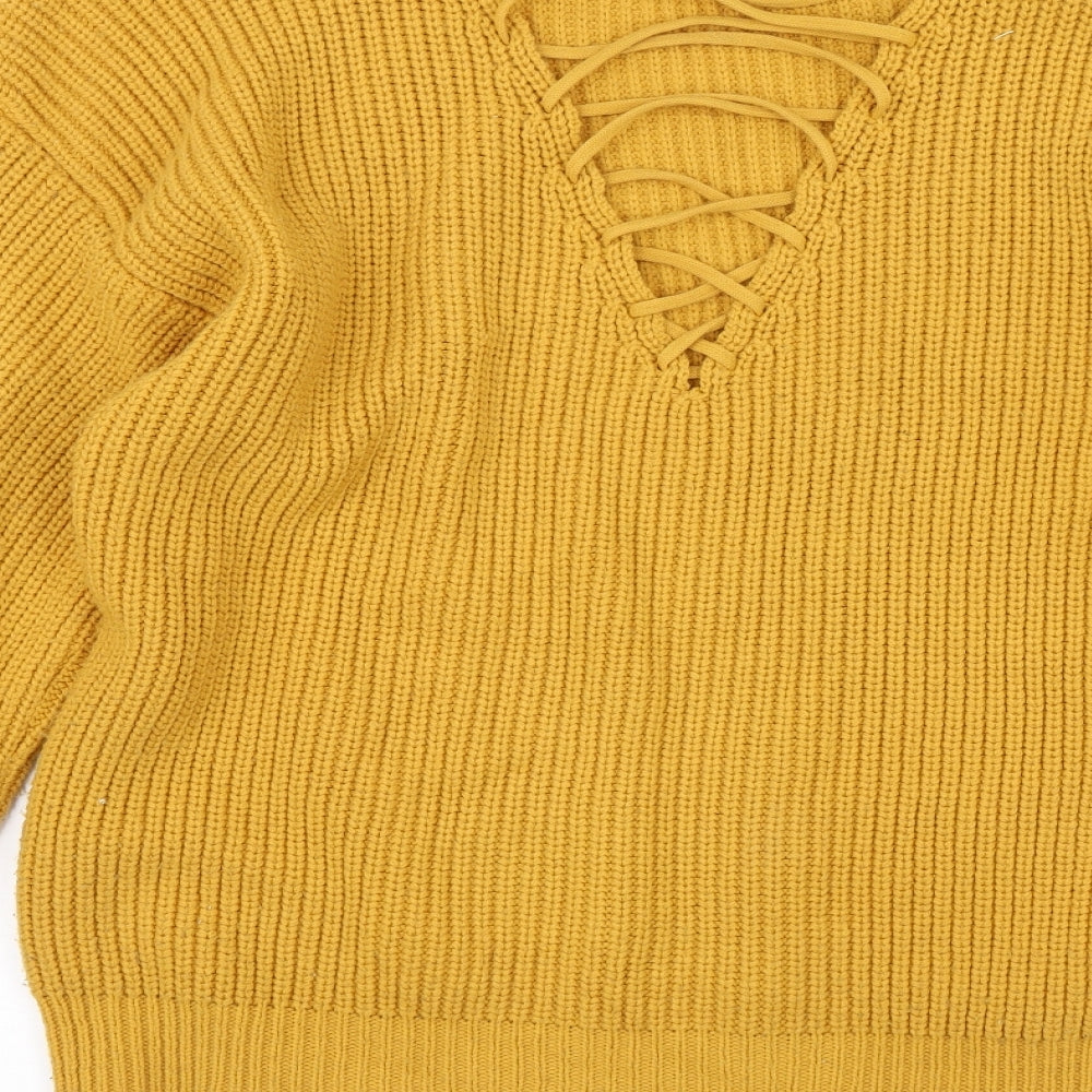 New Look Womens Yellow Pullover Jumper Size M