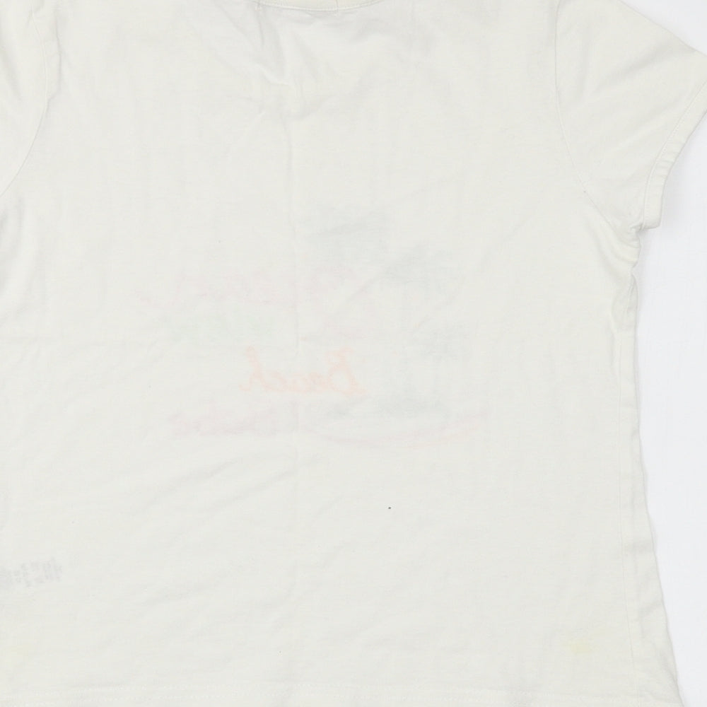 George Girls Ivory Basic T-Shirt Size 9-10 Years