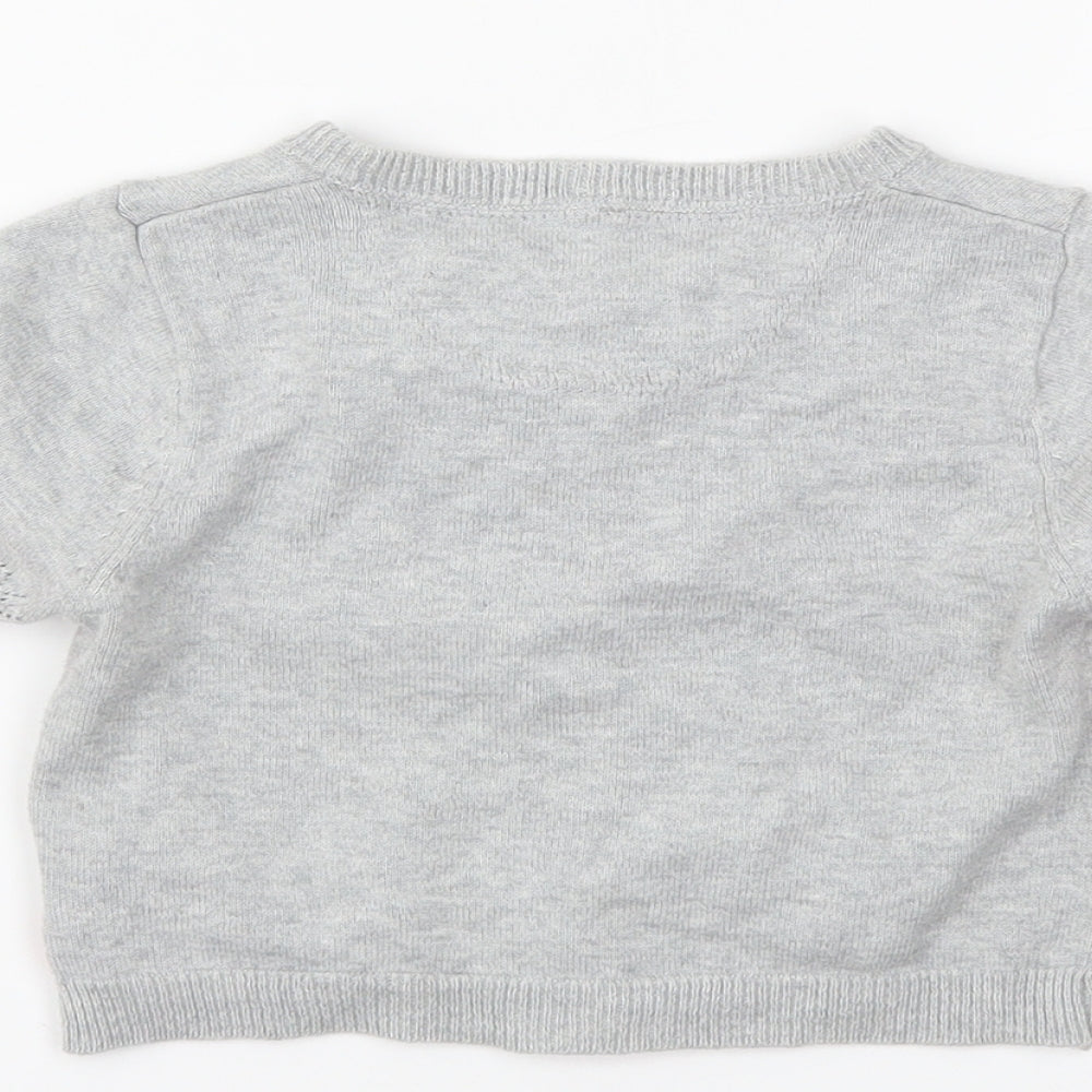 name it Girls Grey Cardigan Jumper Size 3-4 Years