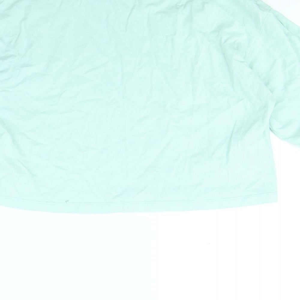H&M Womens Green Cropped T-Shirt Size S