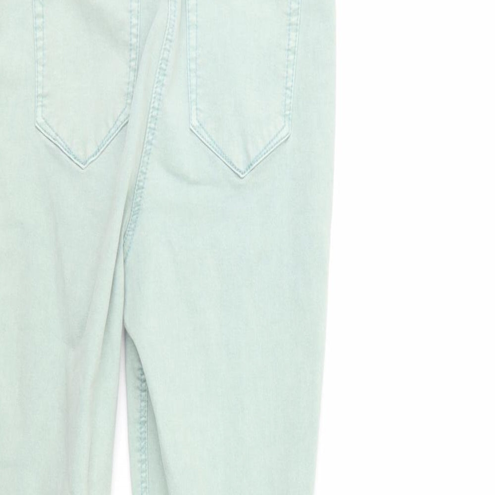 /denim Womens Green Denim Tapered Jeans Size 12 L25 in - Elastic Waist