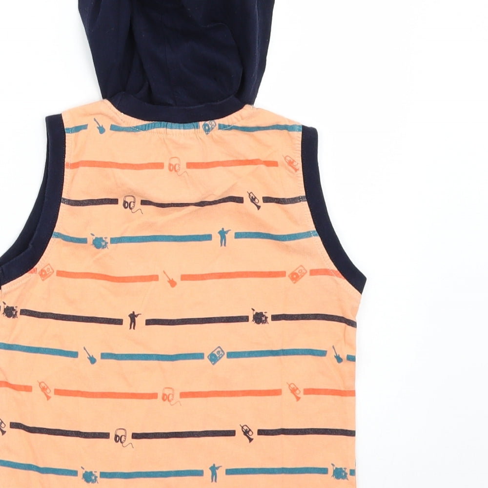 Taeko Boys Orange Striped Basic T-Shirt Size 2-3 Years