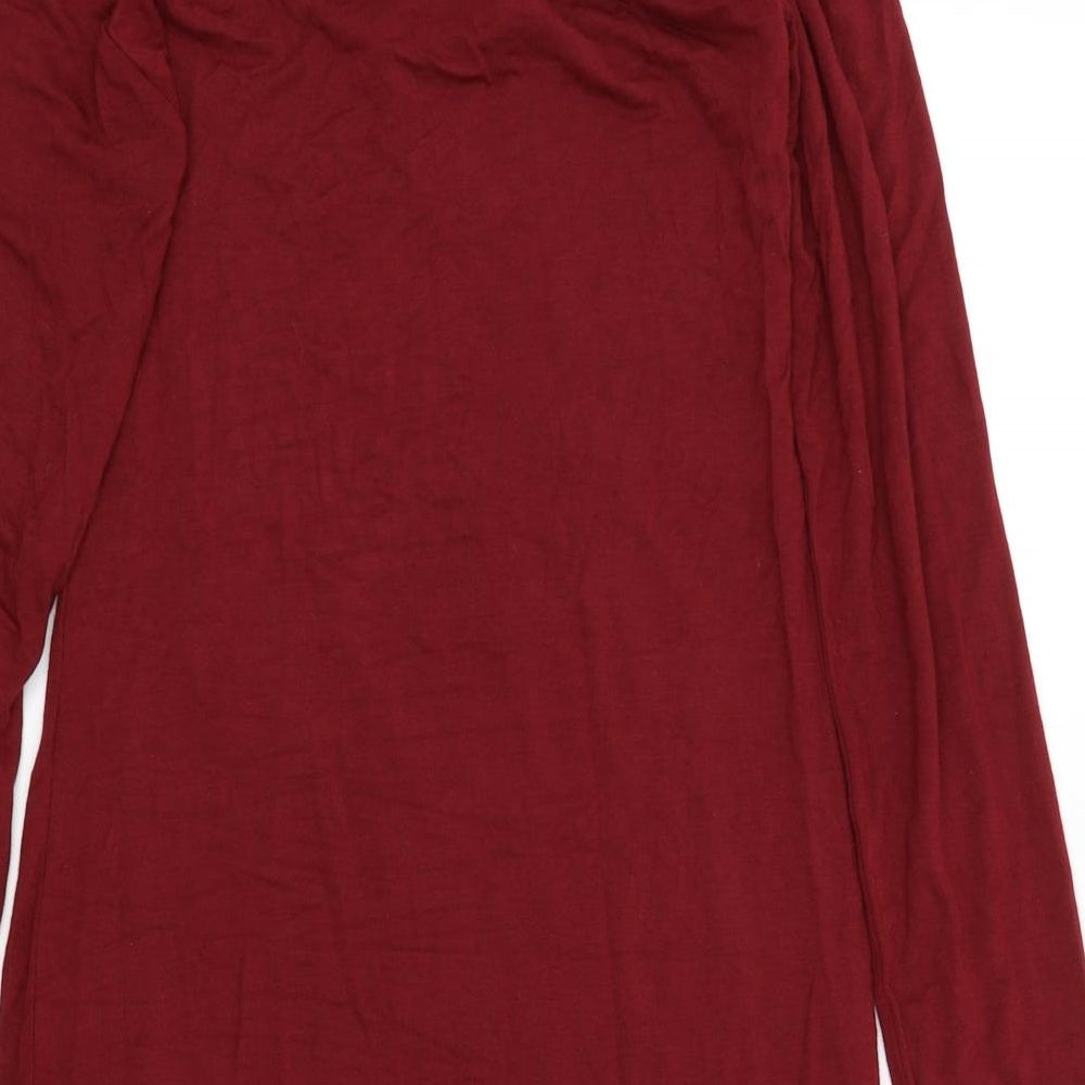 Boohoo Womens Red Colourblock A-Line Size 14