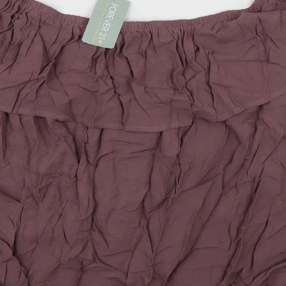 FOREVER 21 Womens Purple Cropped Blouse Size XL