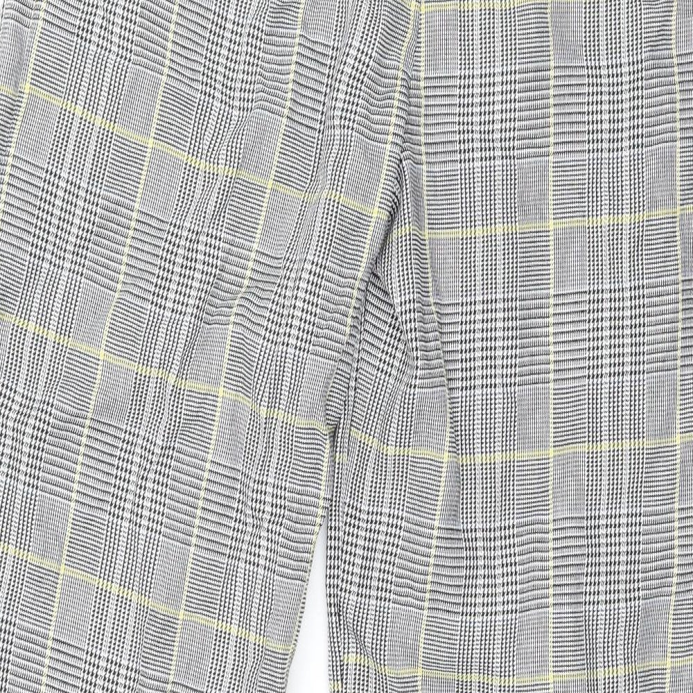 Preworn Womens Grey Check Trousers Size 14 L28 in