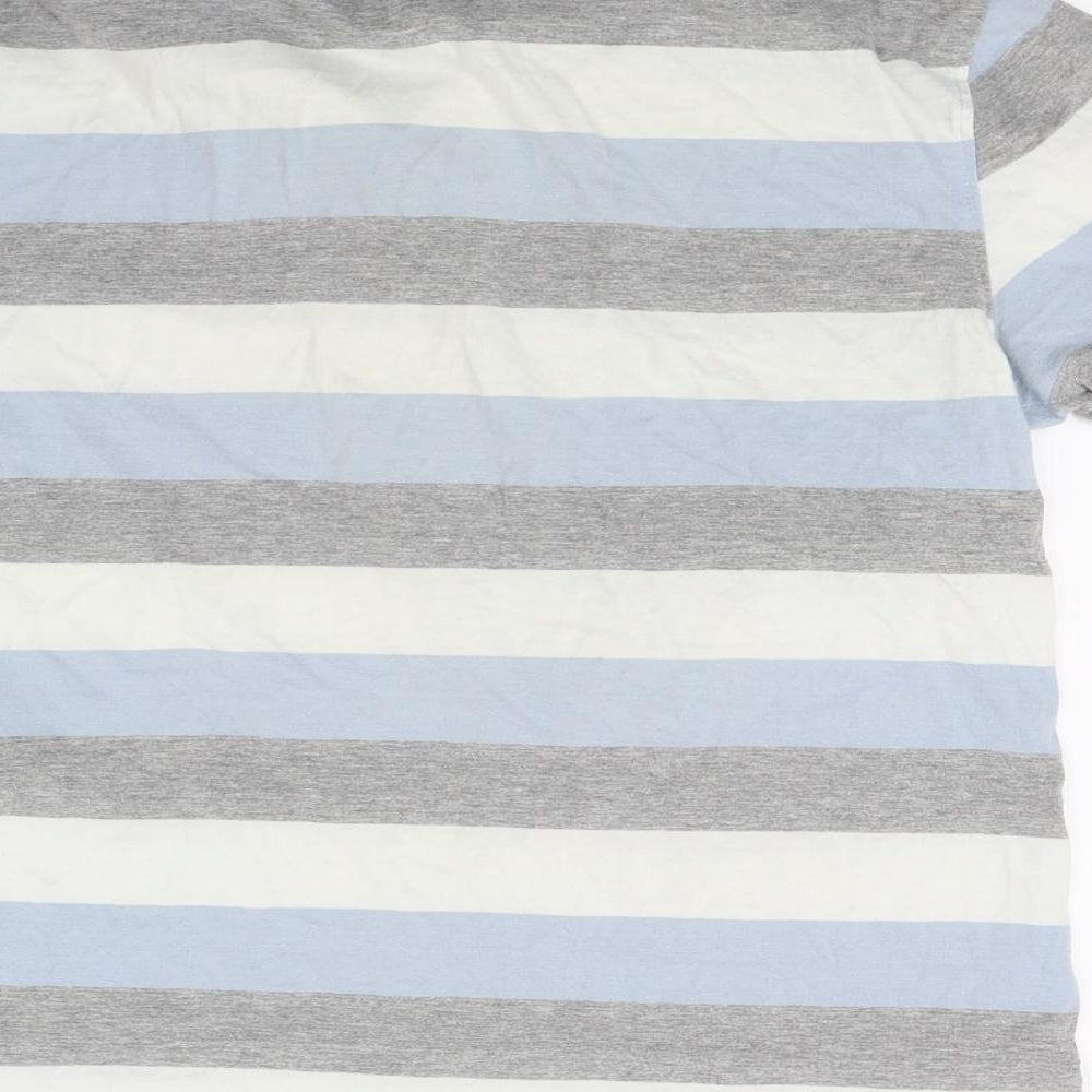 Ceader wood state Mens Blue Striped Polo Size M