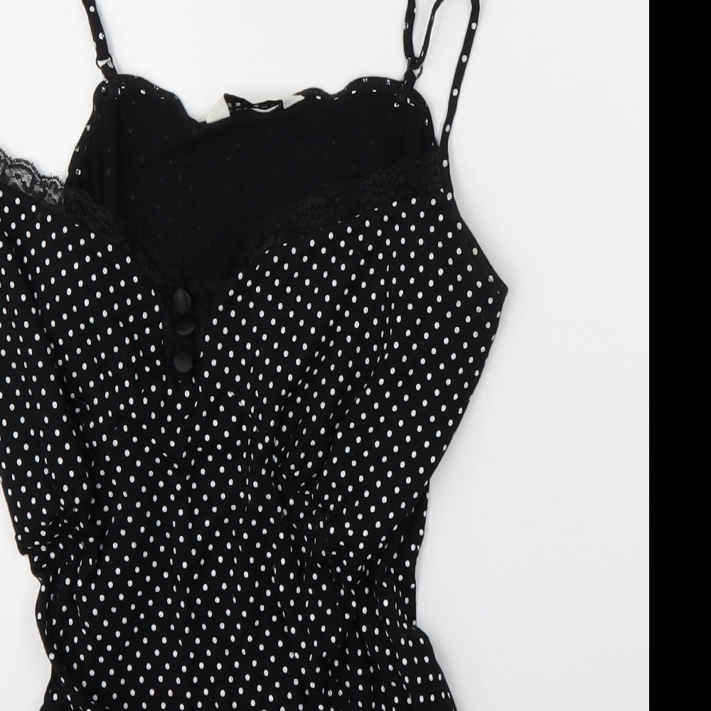 Select Womens Black Polka Dot Basic Blouse Size 16